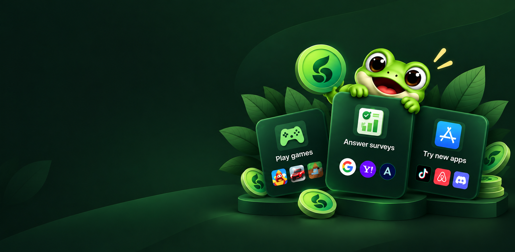 Sprouty with cards for games, surveys and apps